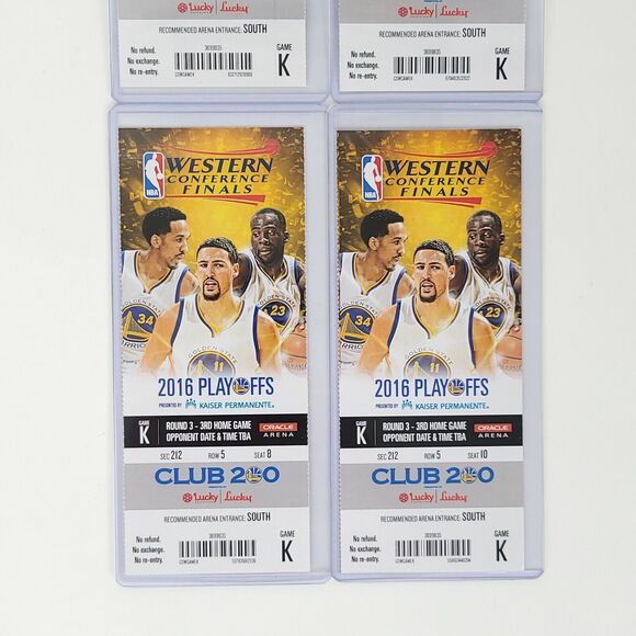 (4) NBA Western Conference 2016 Finals Tickets Warriors Round 3 3rd Home Game - Picture 4 of 6